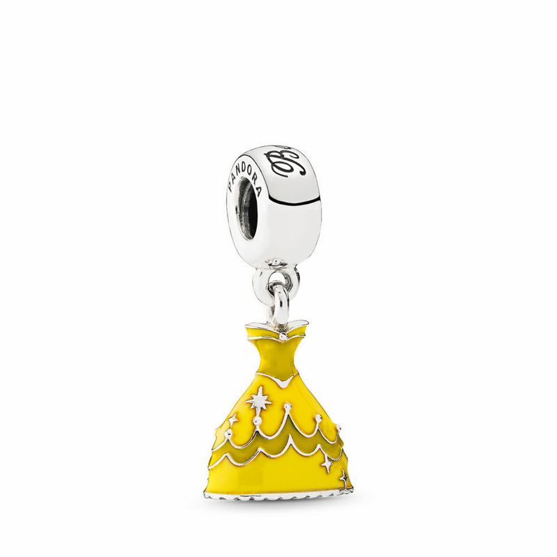 Pandora Disney Belle's Dress Dangle Charm NZ, Sterling Silver (792830-EGZ)